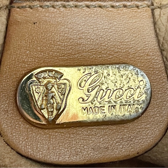 Gucci beige Guccissima monogram canvas and leather shoulder bag vintage - Picture 10 of 11